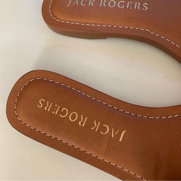 Jack Rogers Womens Sofia red Leather Slip On Flat Sandals Shoes US 7 M NEW - Picture 2 of 9